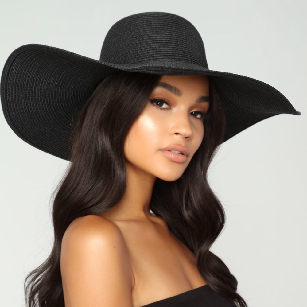 Fashion Nova Feel The Sun Black Summer Straw Hat